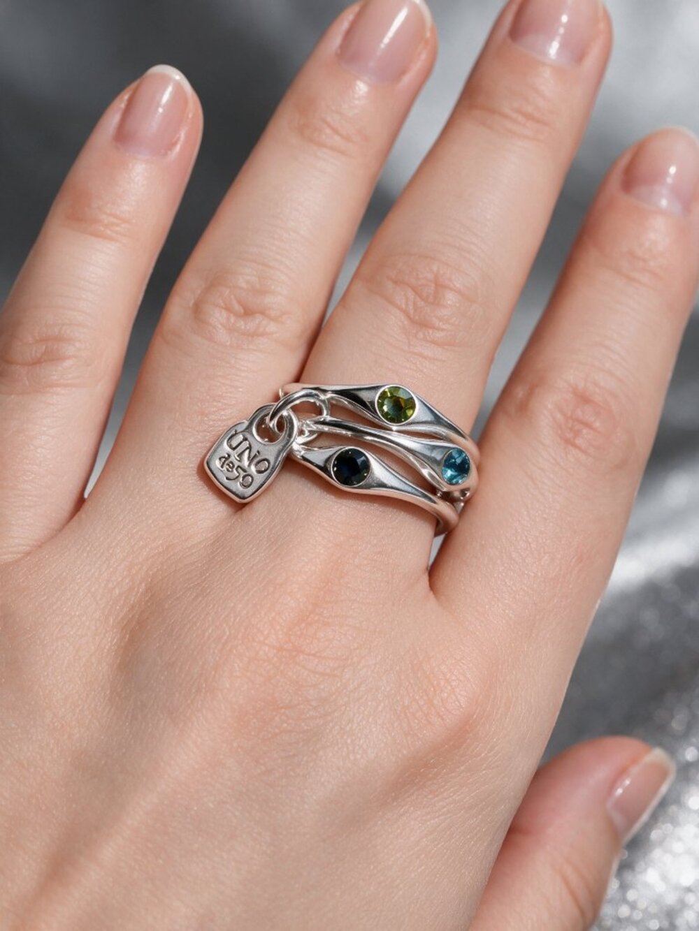 Multi-Stone Trio Rings - Size 9